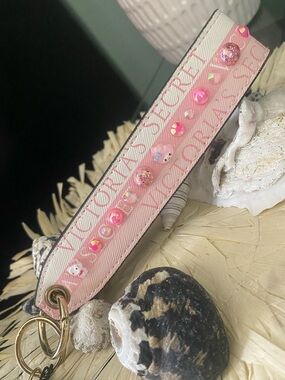 Victoria's Secret Pink Bejeweled Key Ring Wristlet